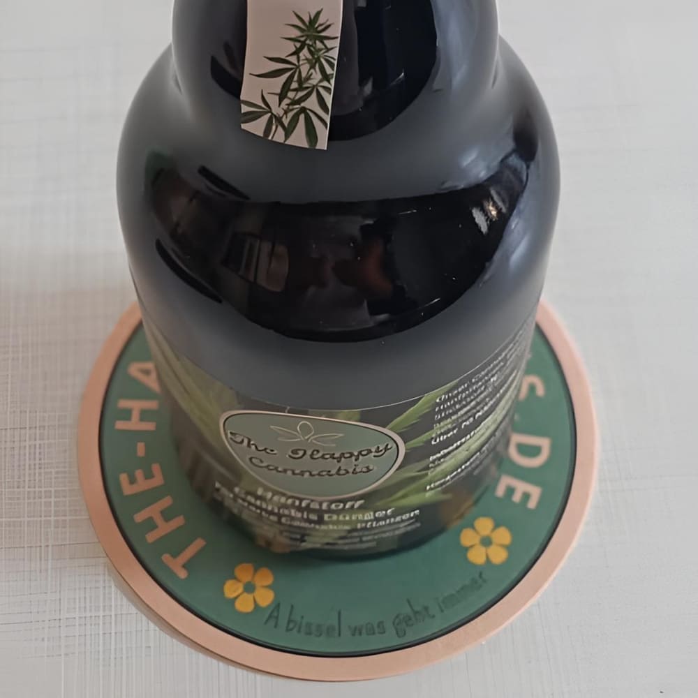 Bierdeckel Rund - A bissel was geht immer - Happy Canna