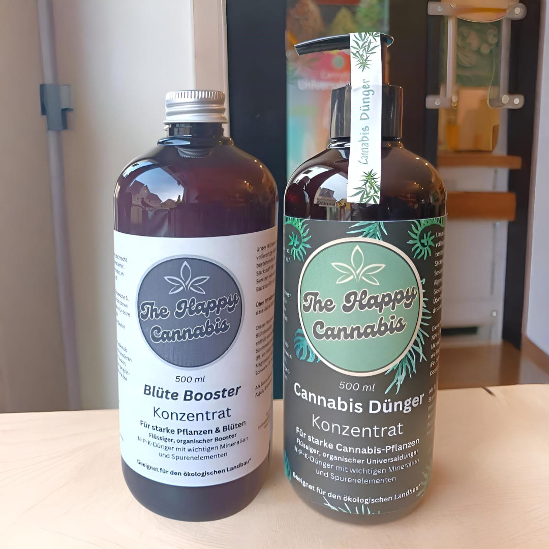 blüten booster dünger Cannabis Universaldünger & Organischer Blüte Booster – 2er Set, 500 ml –  The Happy Cannabis