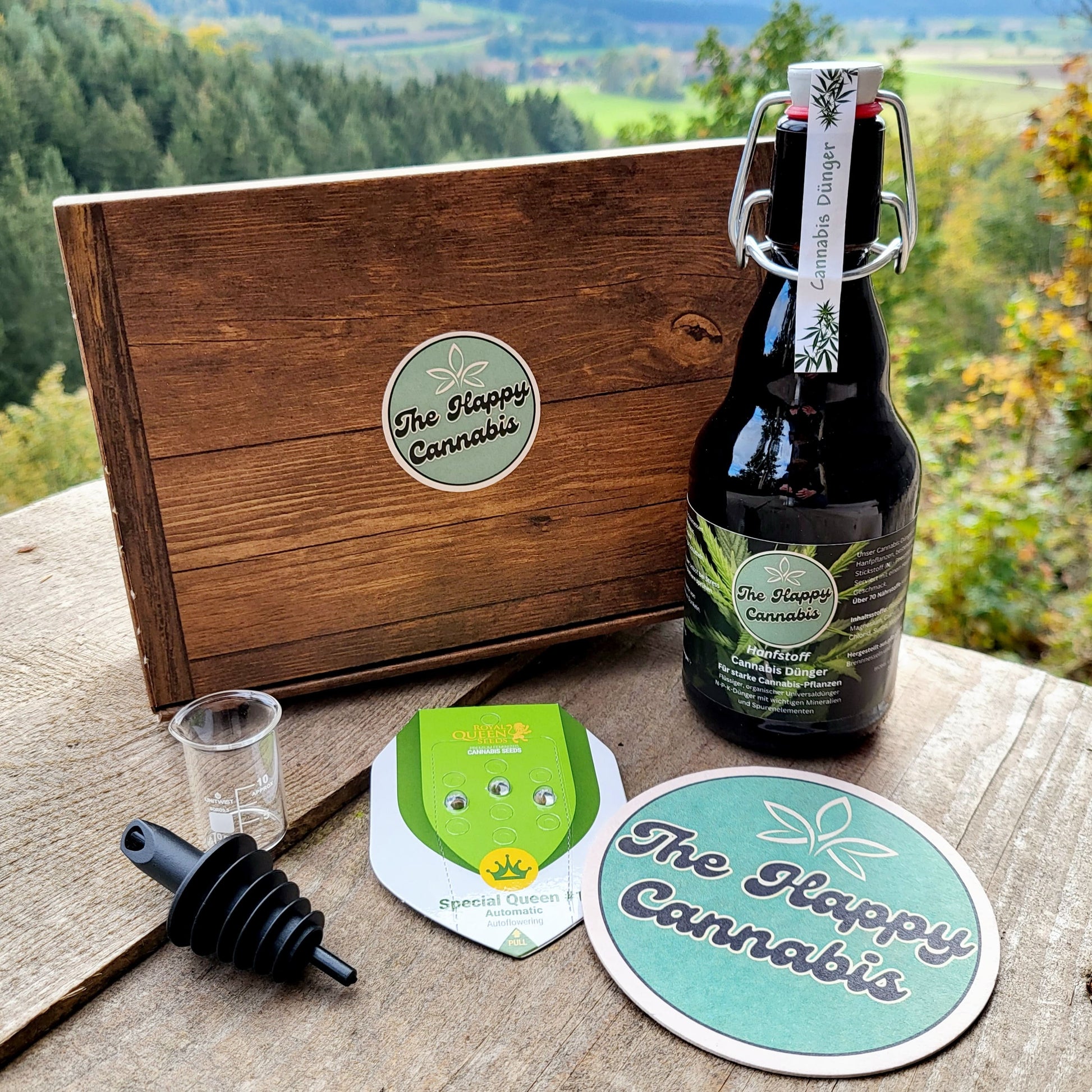 Geschenkset Geschenkbox Cannabis Dünger 333 ml Samen Royal Queen Seeds