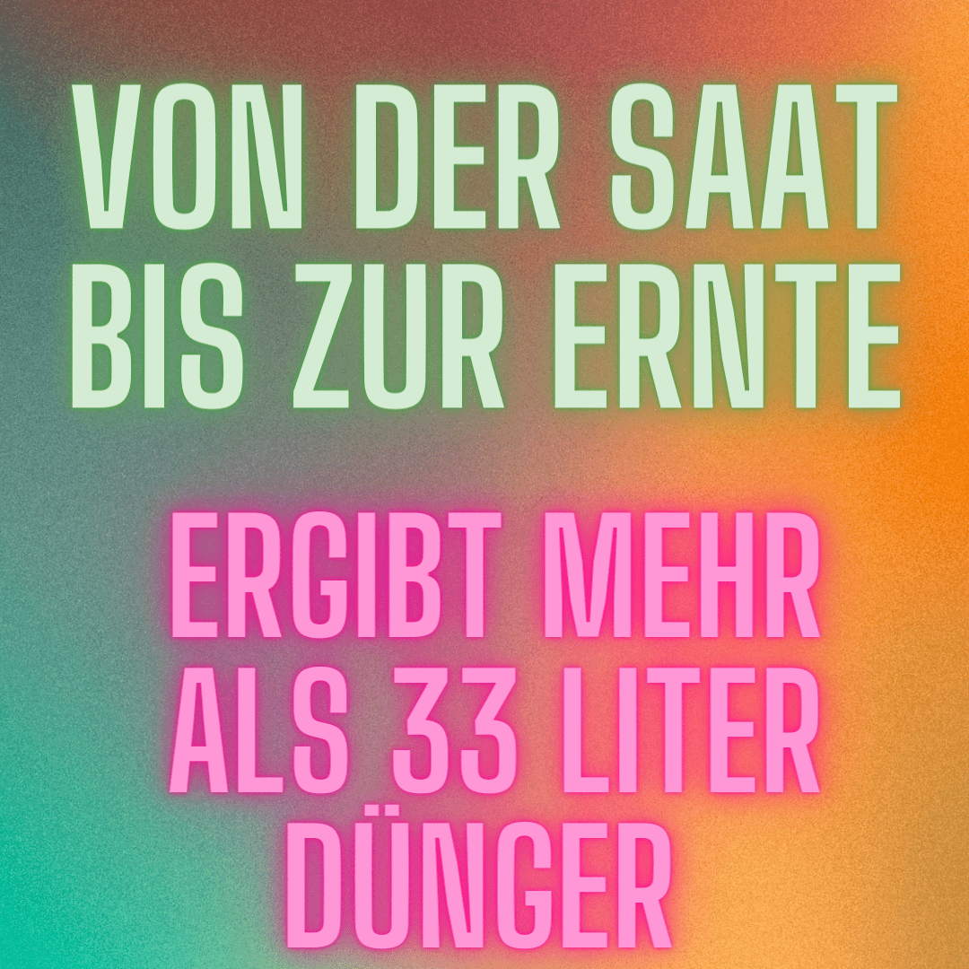 Von der Saat bis zur Ernte - Ergibt mehr als 33 Liter Dünger